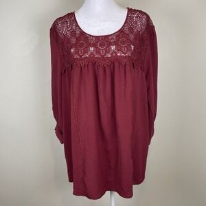 Fig and Flower Anthropology Woman's Blouse Size‎ 3X Cottage Core Boho Bohemian